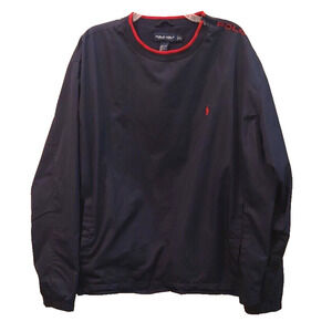 Vintage 90s Navy Blue Polo Golf Ralph Lauren Windbreaker Pullover Jacket Size XL